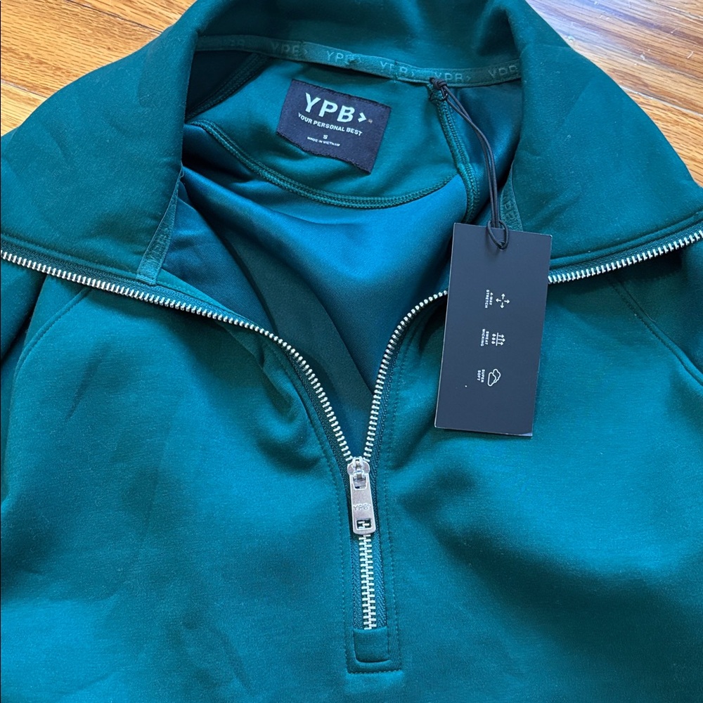 Women’s Ypb  Green Half-Zip Sweatshirt - Picture 3 of 3